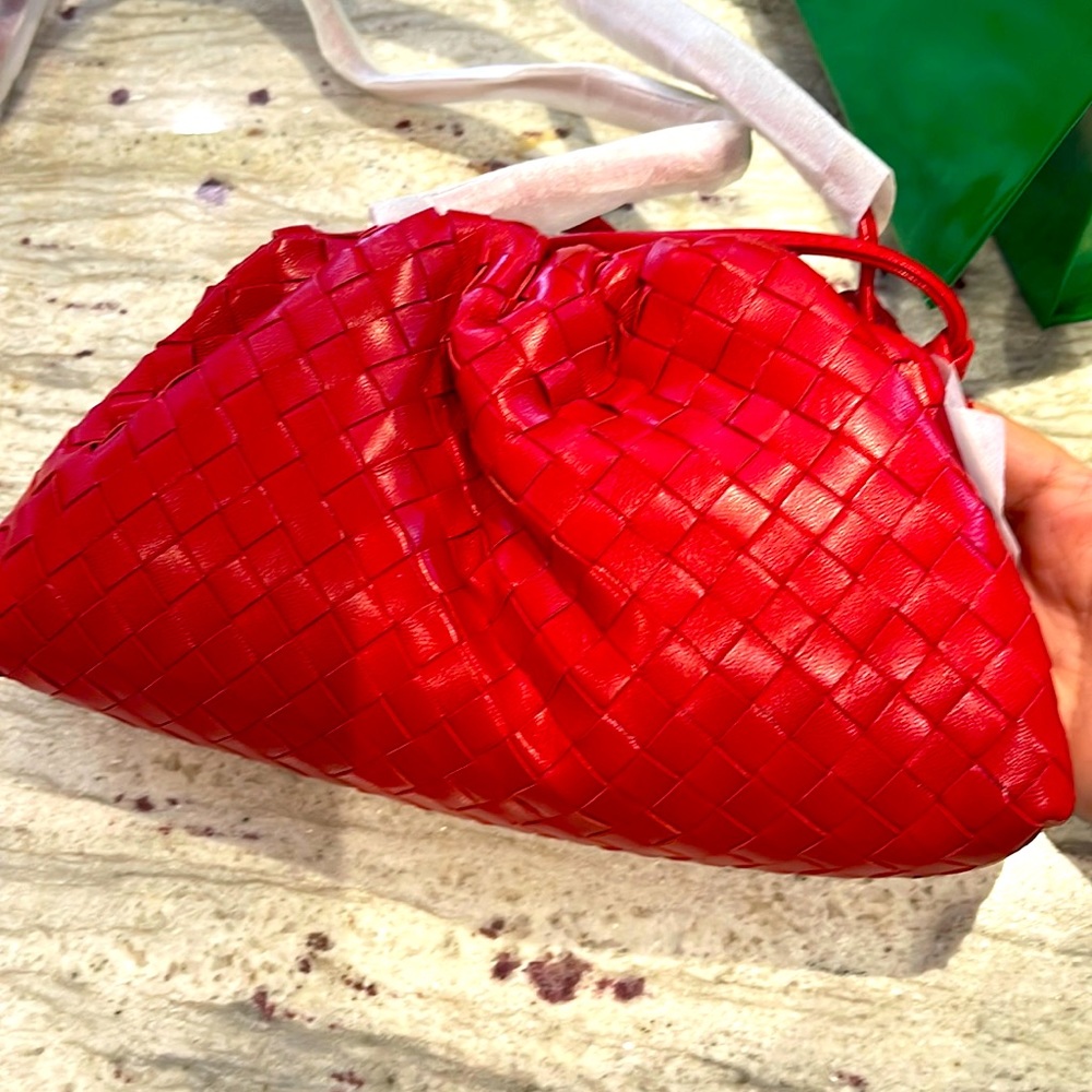 Red leather inspired purse